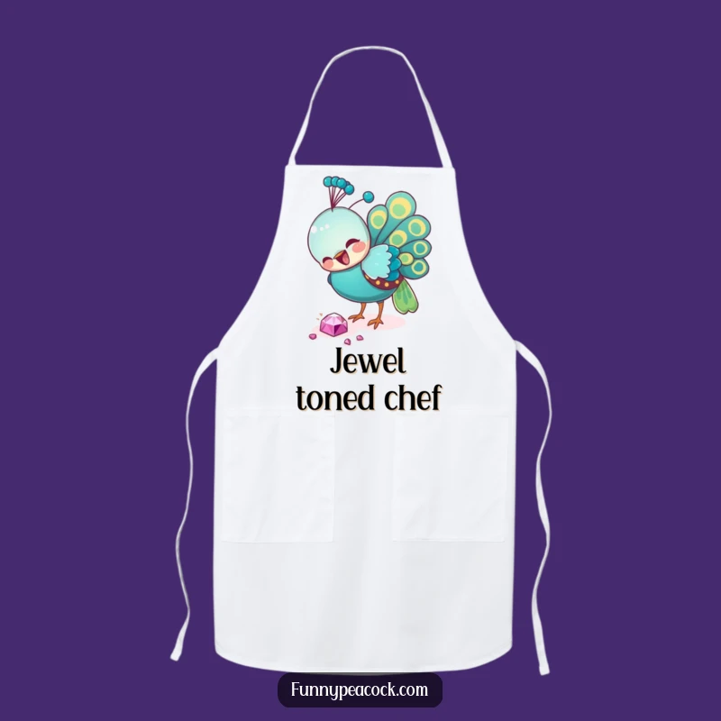 Funny Peacock Jewel Chef's Apron: Hilarious Kitchen Wear for Bird-Loving Cooks
