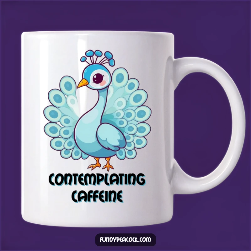 Funny Peacock Head Tilt Mug: Graceful Character Charm, Perfect Humorous Gift