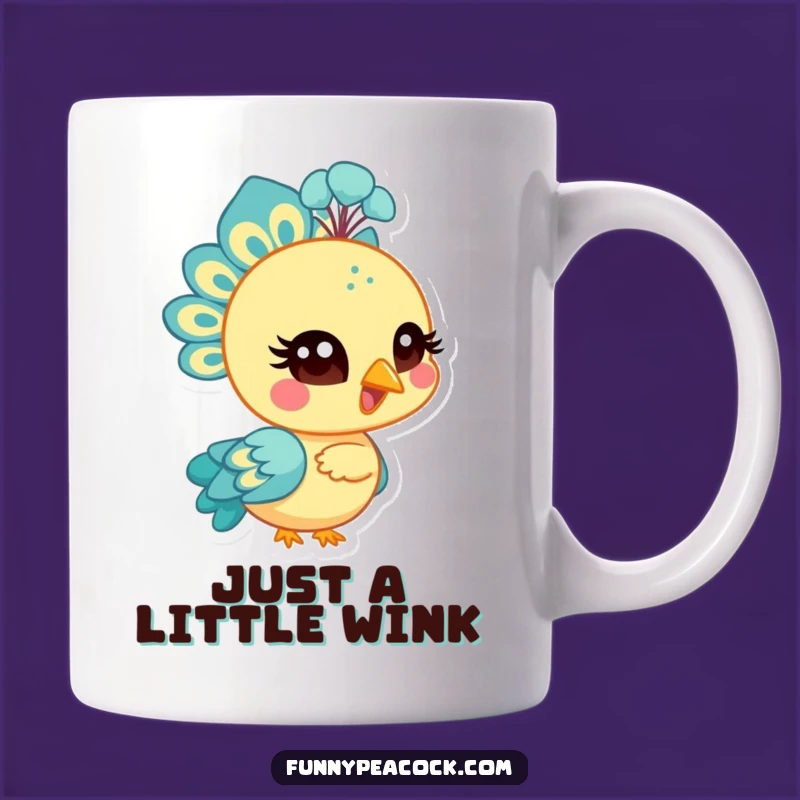 Funny Peacock Wink Mug: Bright Character Charm, Perfect Humorous Gift
