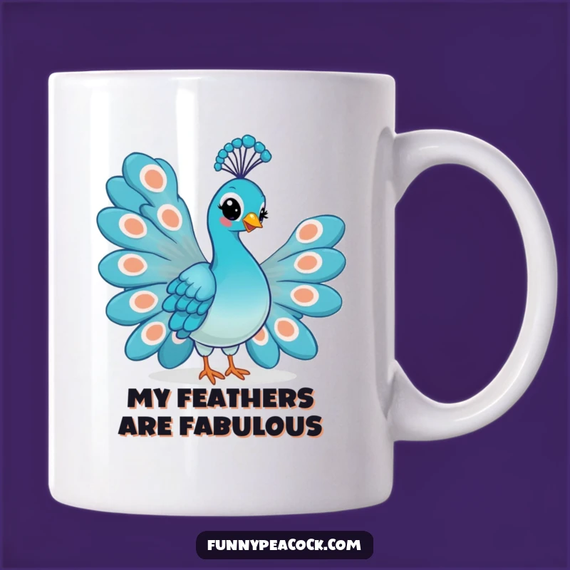 Funny Kawaii Peacock Mug: Proud Smirk Tail Fan Gift