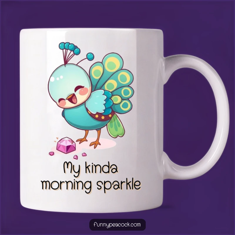 Funny Peacock Jewel Pecking Mug: A Gleaming Gift for Bird Lovers