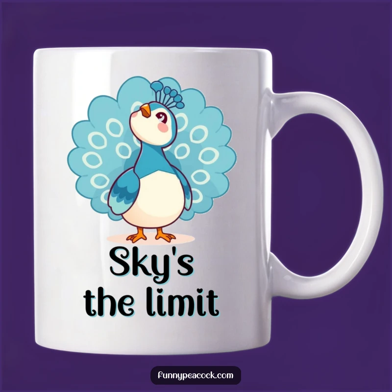 Funny Kawaii Peacock Mug: Sky Awe Wonder Gift