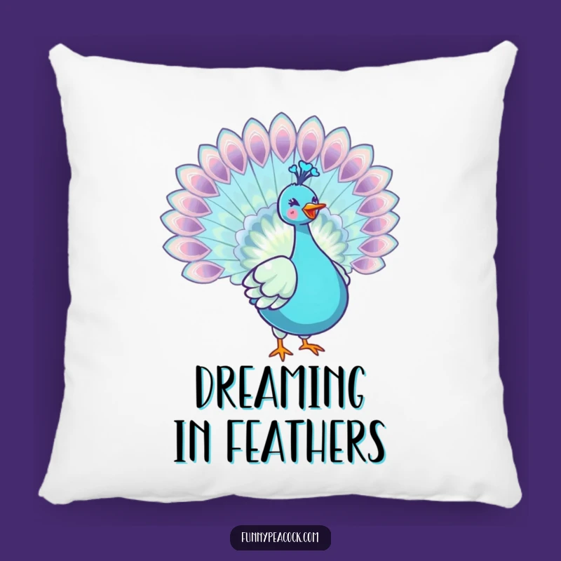 Funny Kawaii Peacock Pillow - Comfy Joyful Feather Decor