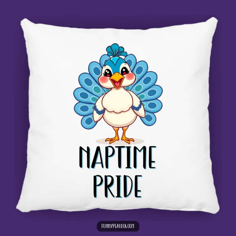 Funny Grinning Peacock Pillow - Comfy Strutting Cushion