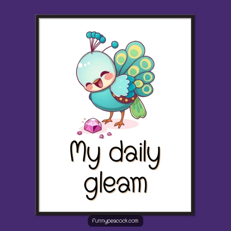 Funny Peacock Jewel Digital Art: Instant Hilarious Decor for Bird Enthusiasts