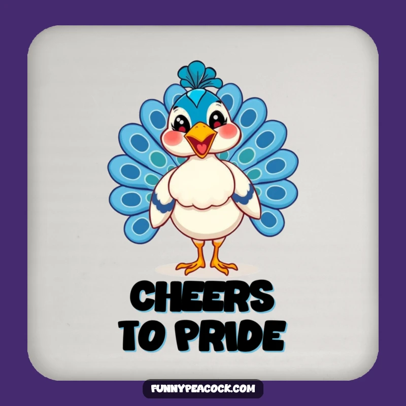 Funny Grinning Peacock Coaster Set - Protect with Pride!