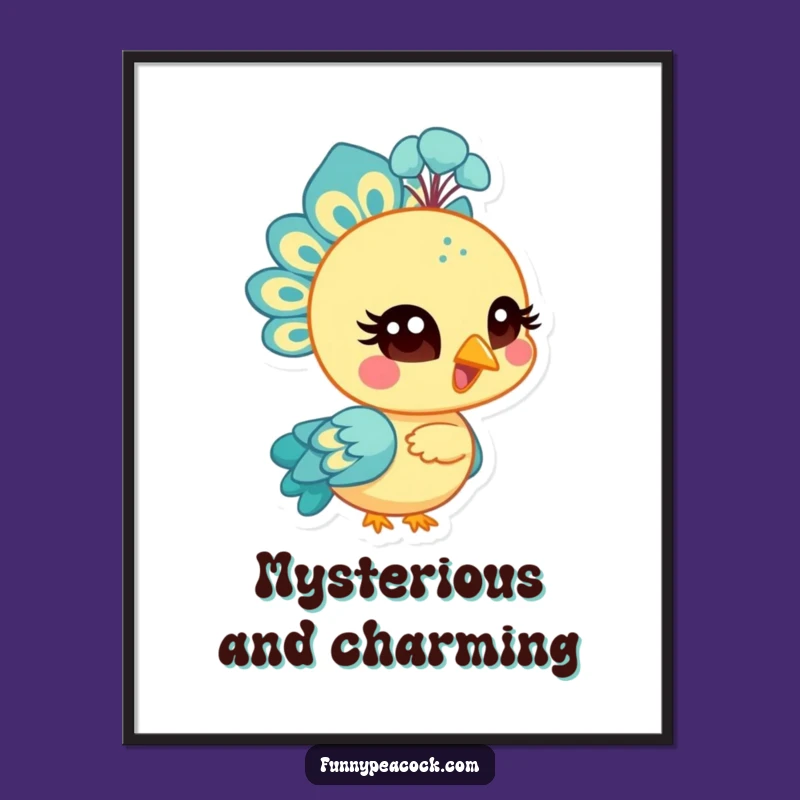 Funny Peacock Wink Poster: Bright Character Art, Delightful Humorous Gift