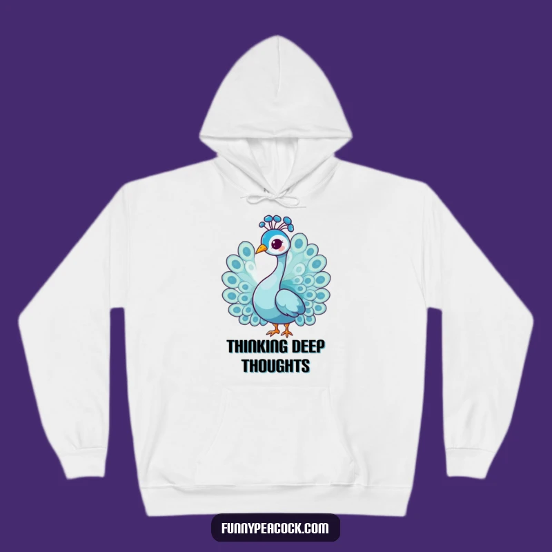Funny Peacock Head Tilt Hoodie: Graceful Character Comfort, Great Humorous Gift