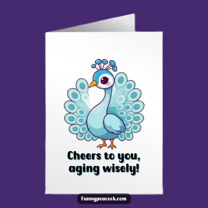 Free Printable Birthday Card: Graceful Peacock Gentle Wishes Downloadable Gift