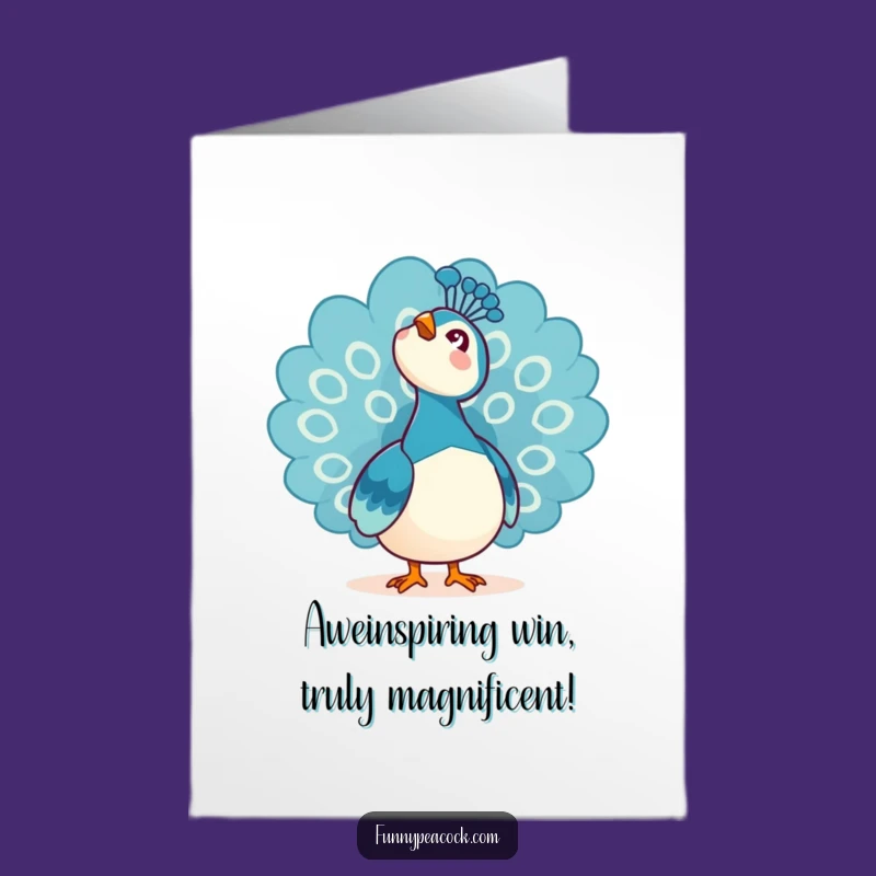 Free Printable Peacock Congrats Card: Awe-Inspired Bird Downloadable Gift