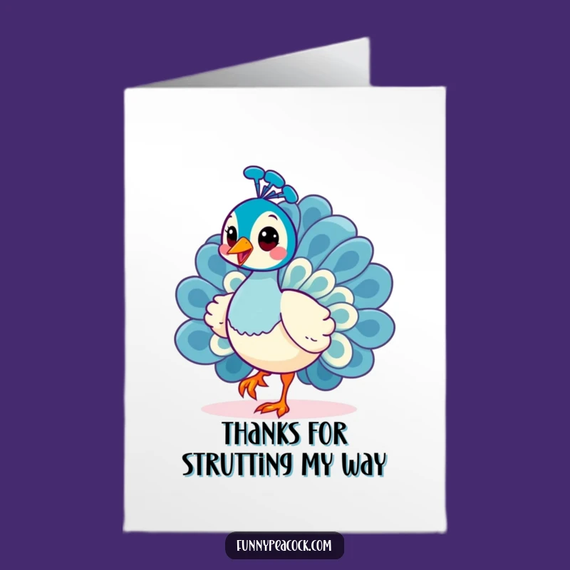 Free Printable Peacock Thank You Card: Cheerful Strut Downloadable Gift