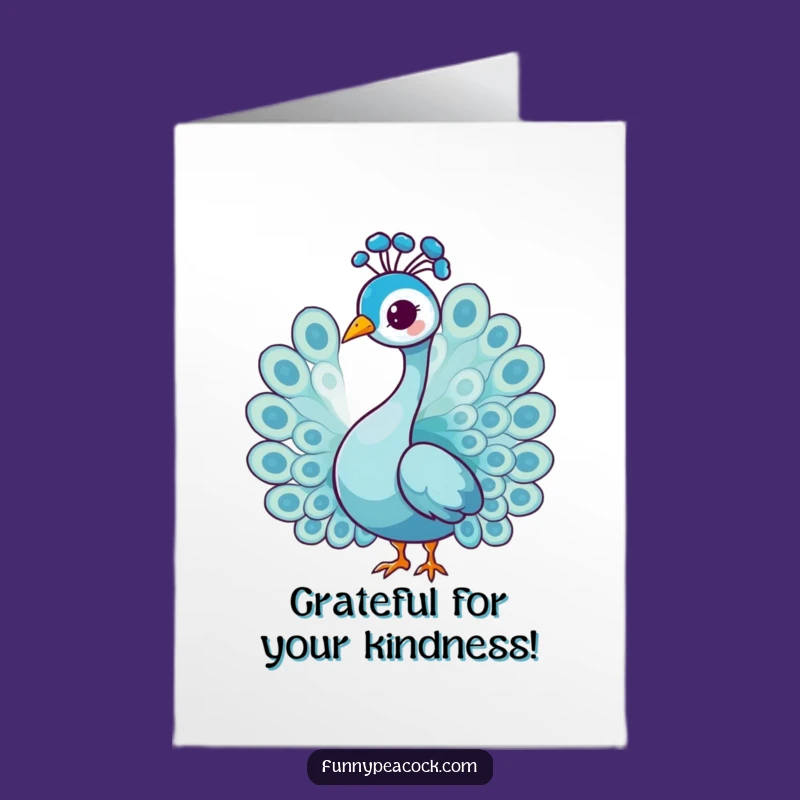 Free Printable Thank You Card: Graceful Peacock Kind Thanks Downloadable Gift