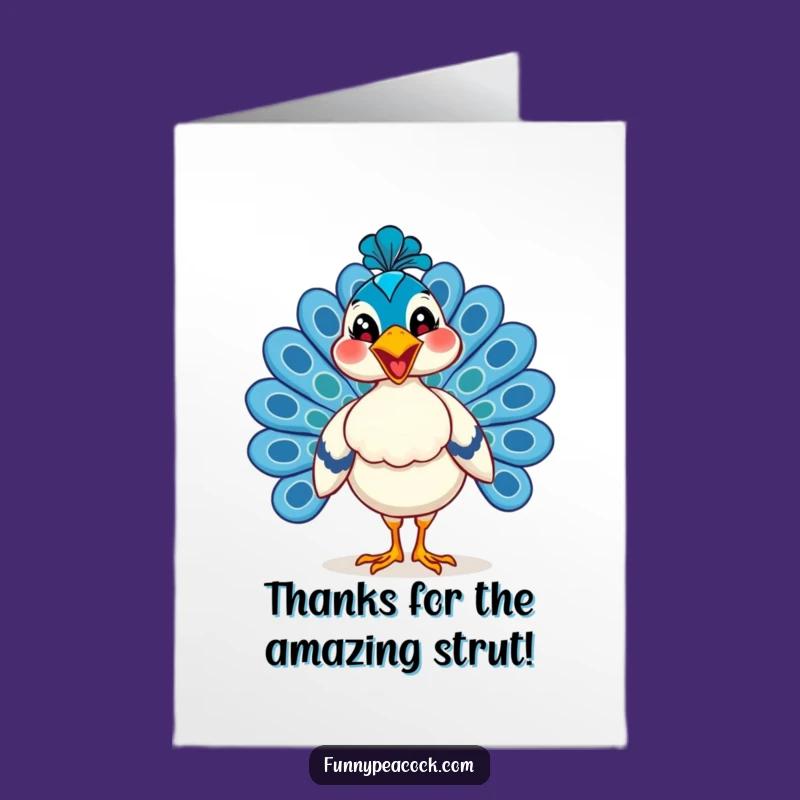 Free Printable Thank You Card: Happy Peacock Grin - Download & Print!