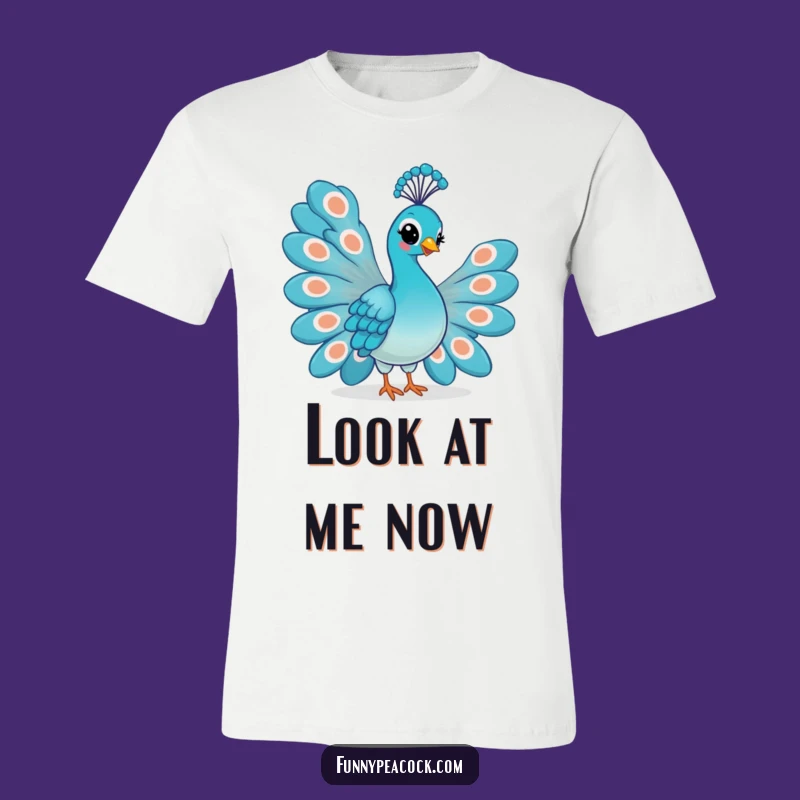 Funny Kawaii Peacock T-Shirt: Proud Smirk Feather Fan Tee Gift