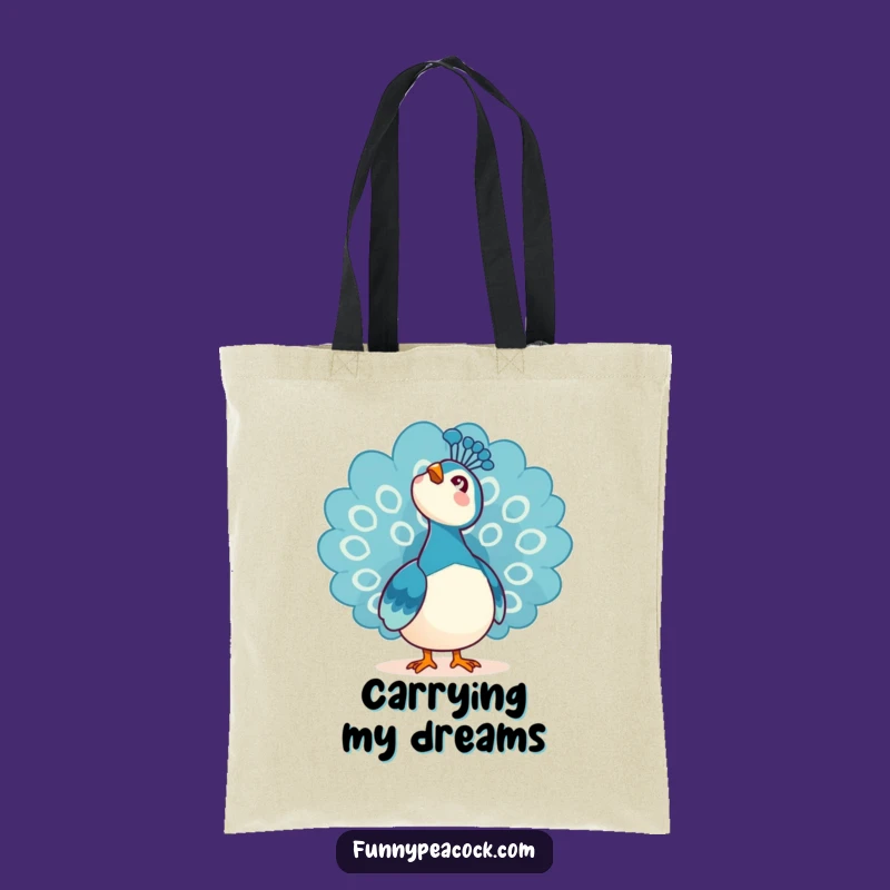 Funny Kawaii Peacock Tote Bag: Sky Awe Wonder Accessory