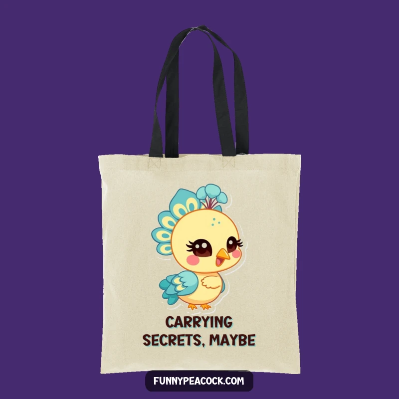Funny Peacock Wink Tote Bag: Bright Character Carry-all, Perfect Humorous Gift